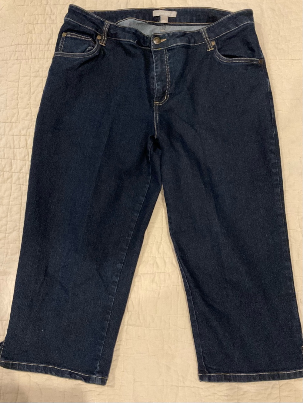 DARK BLUE CROPPED JEANS WOMAN WITHIN 16W XL PLUS NICE